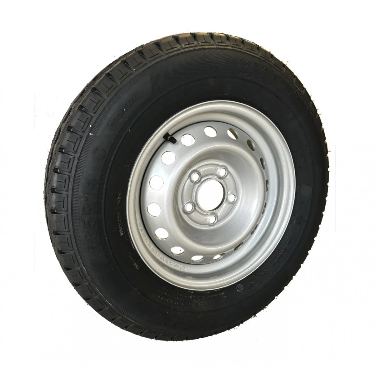 Hakuba Komplettrad 185R14C 104/102N WR082 auf Stahlfelge 5.5Jx14 5/112/66.6 ET30 Kugel Silber
