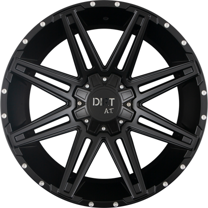 Dirt A.T. D88 Matte Black Milled Rivets (MBMR) Alufelge 8x18 Zoll ET48 LK 5x130 ML84.1