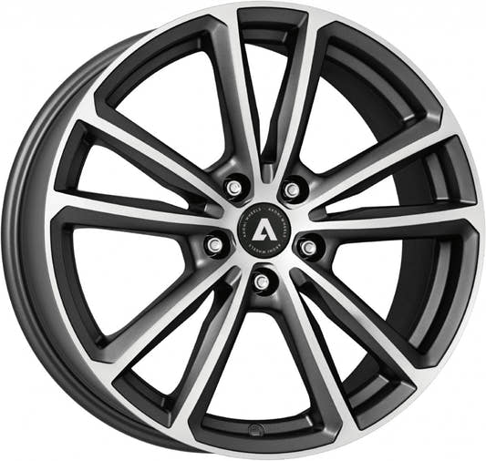 Akoni AK03 graphite matt polished Alufelge 8x19 Zoll ET45 LK 5x112 ML57.1