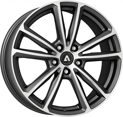 Akoni AK03 graphite matt polished Alufelge 8x19 Zoll ET45 LK 5x112 ML57.1