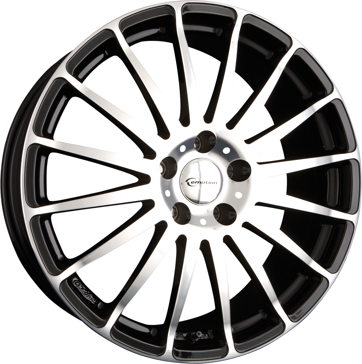 Emotion Wheels Racing Schwarz front poliert Alufelge 7x17 Zoll ET35 LK 4x100 ML60.1 – Bild 2