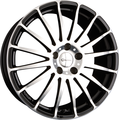 Emotion Wheels Racing Schwarz front poliert Alufelge 7x17 Zoll ET35 LK 4x100 ML60.1 – Bild 2