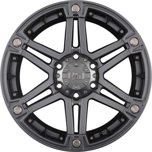 RID R01 Matte Gunmetal + Black Inserts Alufelge 9x18 Zoll ET25 LK 6x139.7 ML106.1