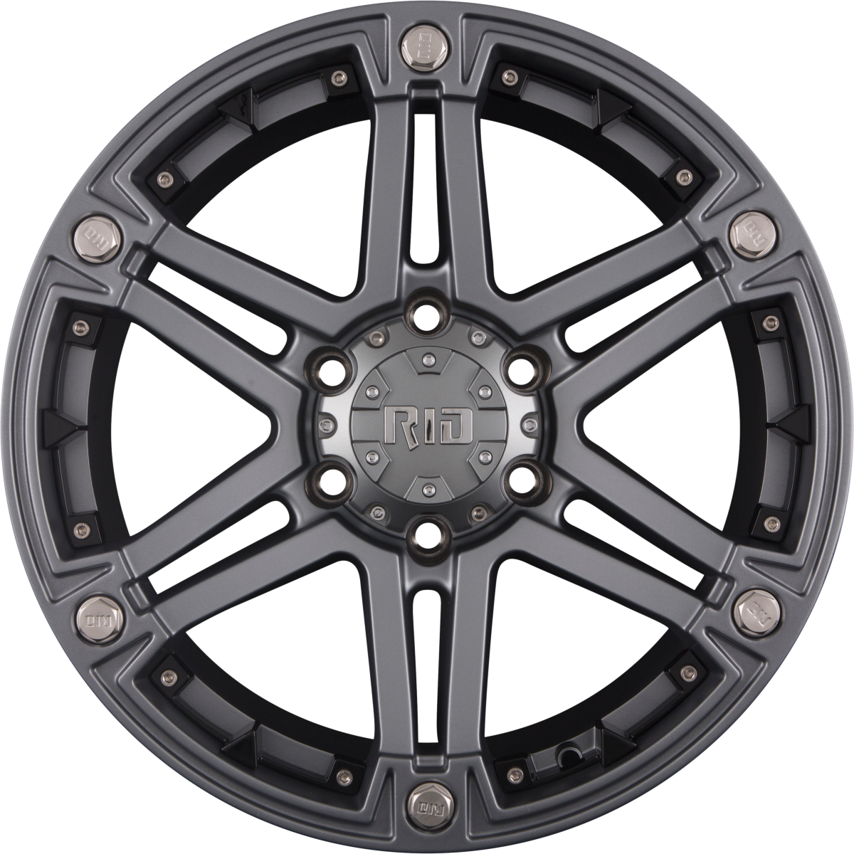 RID R01 Matte Gunmetal + Black Inserts Alufelge 9x18 Zoll ET25 LK 6x139.7 ML106.1