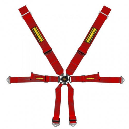 Schroth Profi Porsche 981 3x2 rot mit schwarz/gelbem SCHROTH RACING Logo