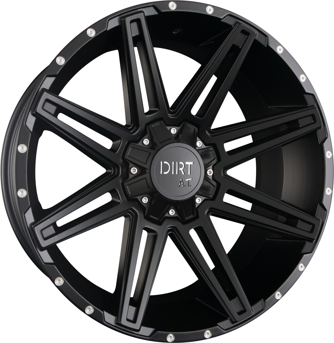 Dirt A.T. D88 Matte Black Milled Rivets (MBMR) Alufelge 8x18 Zoll ET48 LK 6x130 ML84.1 – Bild 2
