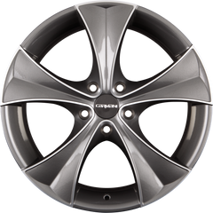 Carmani CA3 Curve Anthrazit Polish (AP) Alufelge 8x19 Zoll ET42 LK 5x114.3 ML72.6