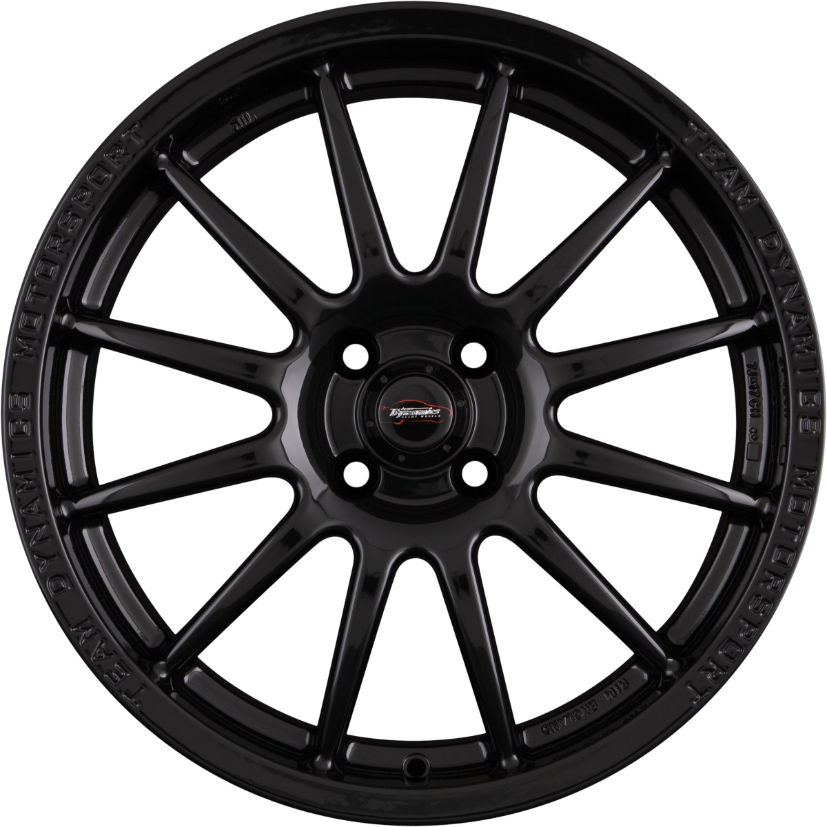 Team Dynamics Pro Race 1.2 Gloss-Black Alufelge 7x17 Zoll ET38 LK 4x100 ML73.1