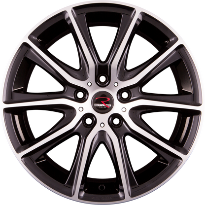 R Style SR13 Black Front Polished Alufelge 8x17 Zoll ET35 LK 5x112 ML70.4