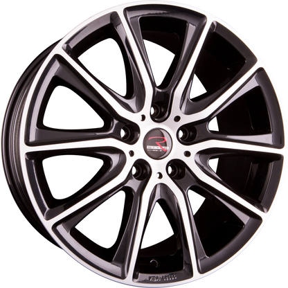 R Style SR13 Black Front Polished Alufelge 8x17 Zoll ET35 LK 5x112 ML70.4 – Bild 2