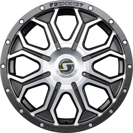 Schmidt REVOLUTION 18HDX Satin Black Front Poliert mit Softhorn Alufelge 8.5x18 Zoll ET43 LK 5x112 ML57.1