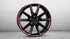 Borbet LX Black Glossy Rim Red Alufelge 8x18 Zoll ET45 LK 5x108 ML72.5
