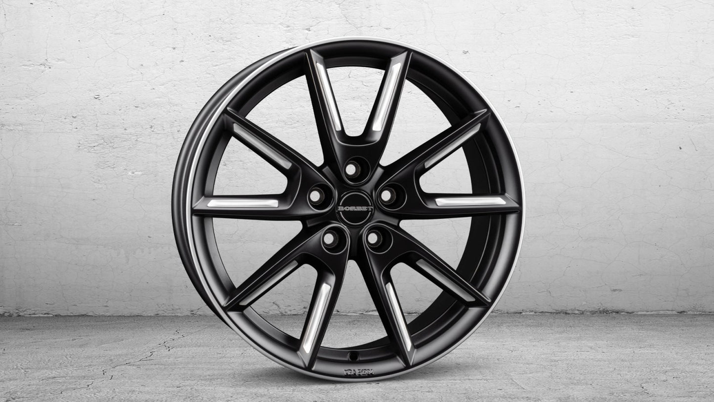 Borbet LX Black Matt Silver Spoke Rim Felge 8x19 Zoll ET50 LK 5x114.3 ML72.5