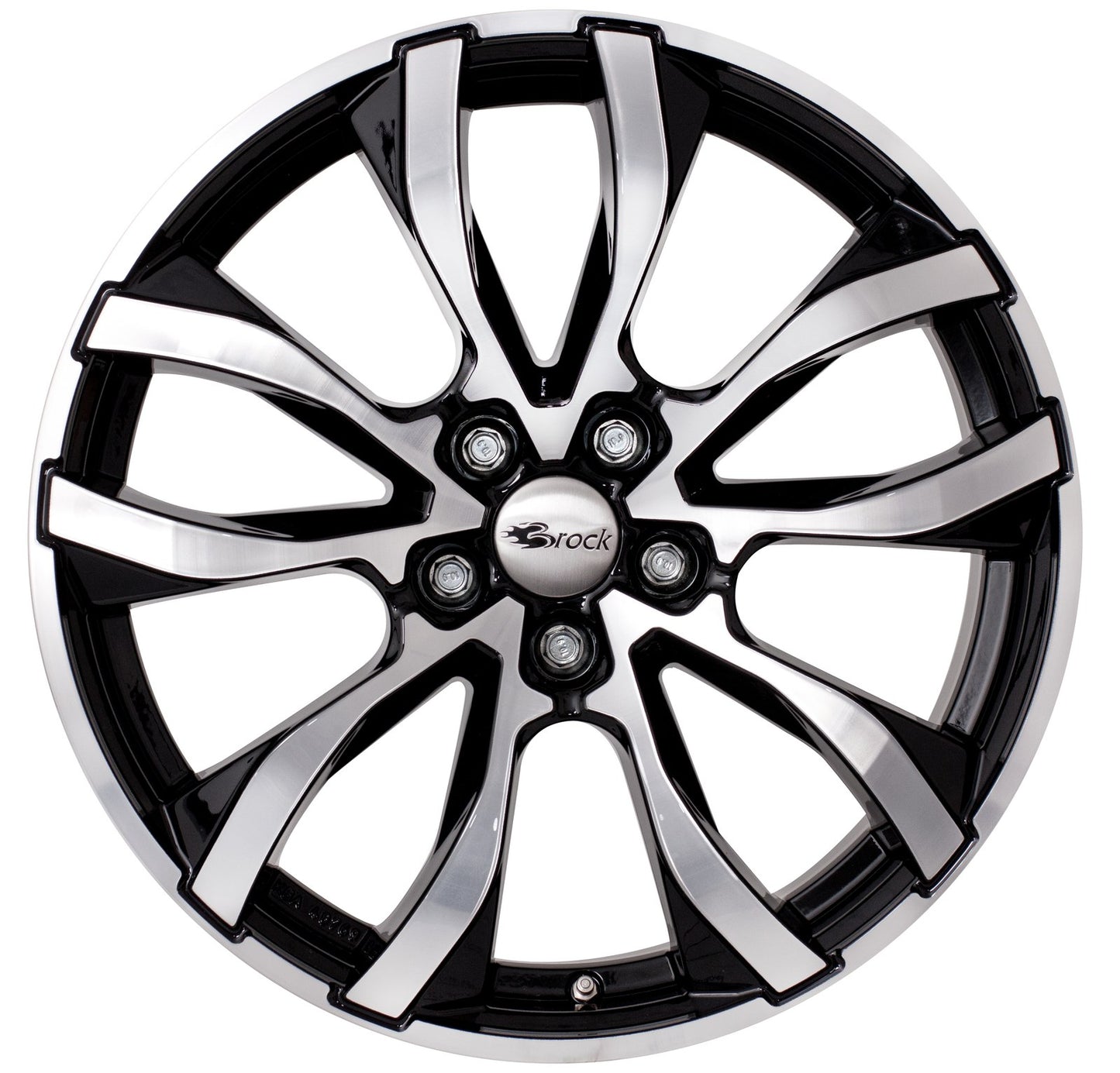 Brock / RC RC23 Schwarz Glanz Voll Poliert (SGVP) Alufelge 7.5x17 Zoll ET45 LK 5x114.3 ML72.6