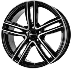 Brock / RC RC27 Schwarz Glanz Voll-Poliert (SGVP) Alufelge 6.5x16 Zoll ET55 LK 5x100 ML56.1