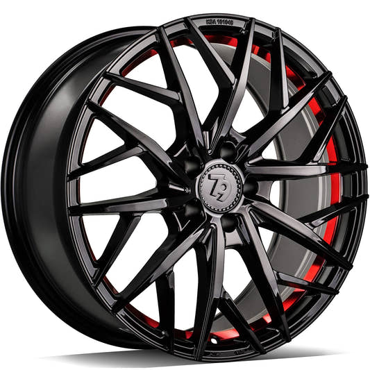 SEVENTY9 SSF-1 Black Glossy Red Inner Lip (BGRIL) Alufelge 8.5x19 Zoll ET40 LK 5x114.3 ML73.1