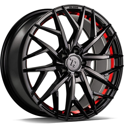 SEVENTY9 SSF-1 Black Glossy Red Inner Lip (BGRIL) Alufelge 8.5x19 Zoll ET45 LK 5x112 ML66.6