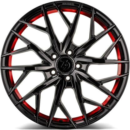 SEVENTY9 SSF-1 Black Glossy Red Inner Lip (BGRIL) Alufelge 7.5x17 Zoll ET40 LK 5x112 ML66.6 – Bild 2