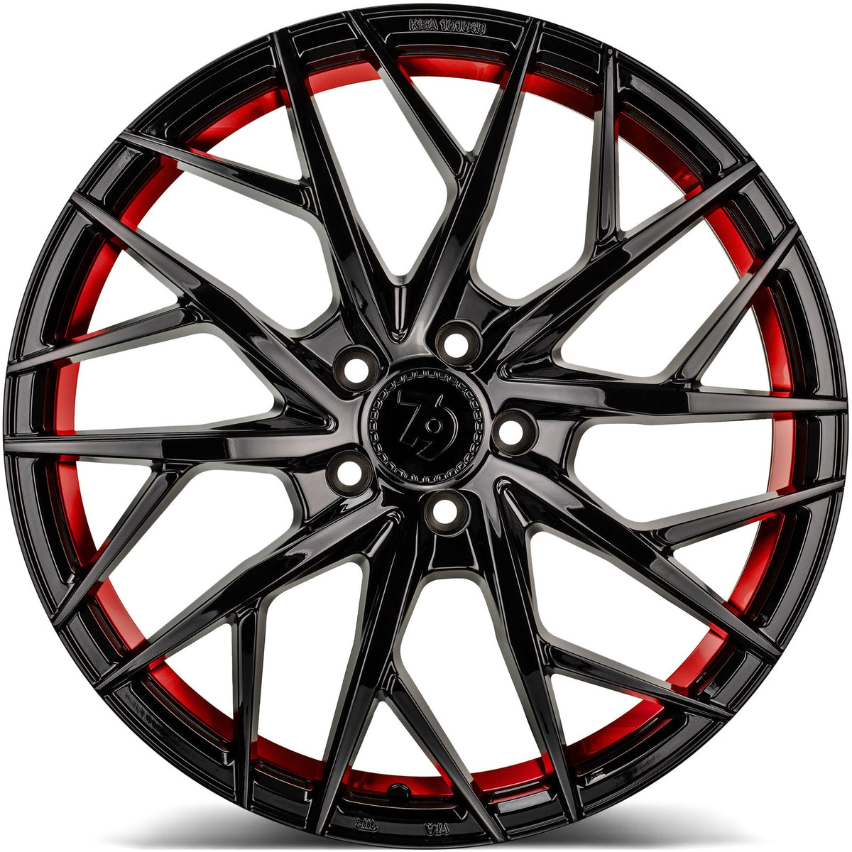 SEVENTY9 SSF-1 Black Glossy Red Inner Lip (BGRIL) Alufelge 8x18 Zoll ET45 LK 5x112 ML66.6 – Bild 2