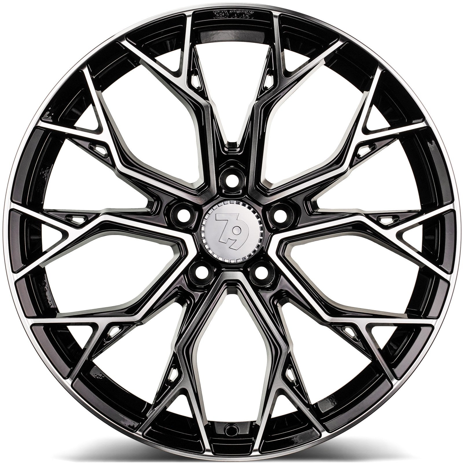 SEVENTY9 SSF-2 Black Front Polished (BFP) Alufelge 7.5x17 Zoll ET40 LK 5x114.3 ML73.1 – Bild 2