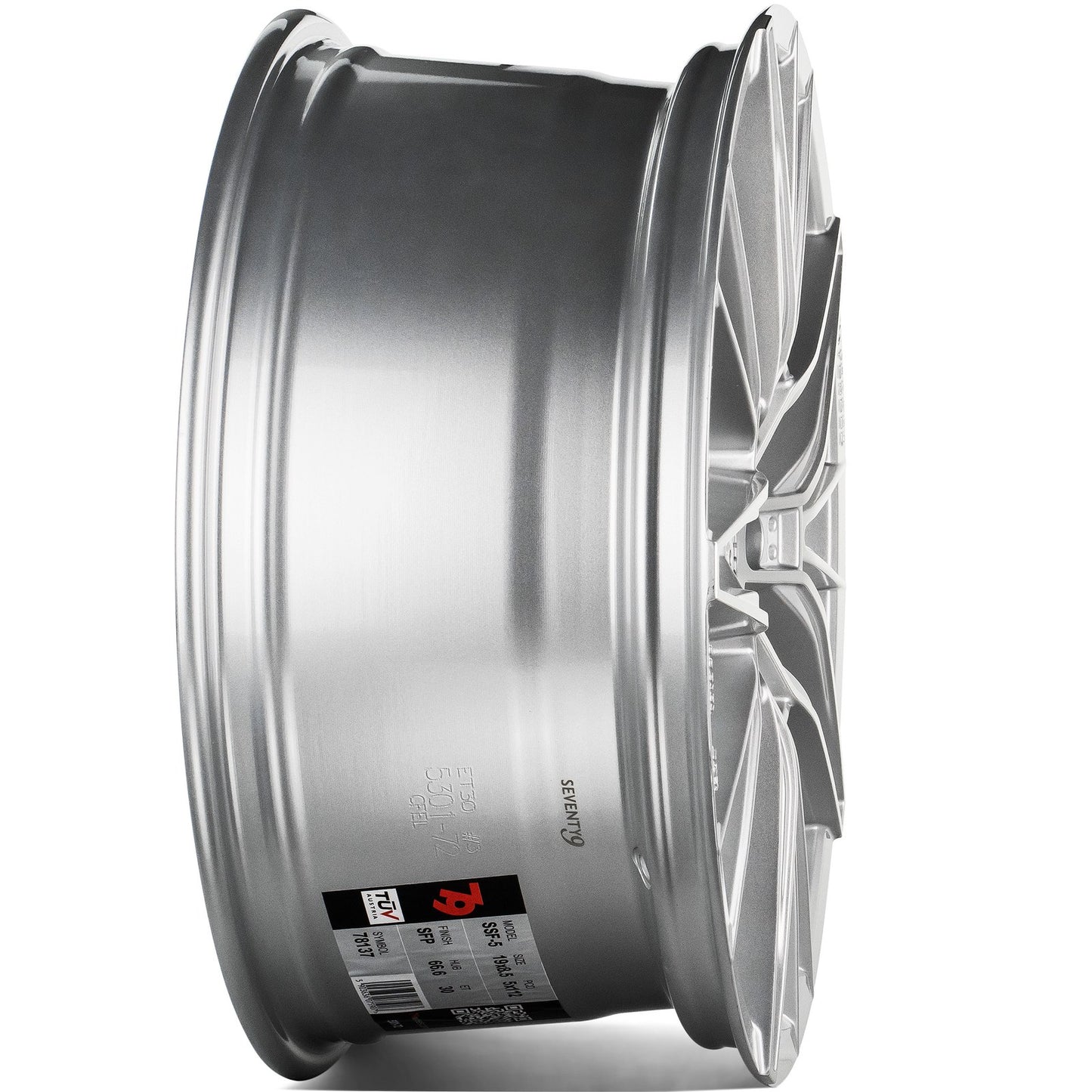 SEVENTY9 SSF-5 Silver Front Polished (SFP) Alufelge 8.5x19 Zoll ET45 LK 5x108 ML67.1 – Bild 3