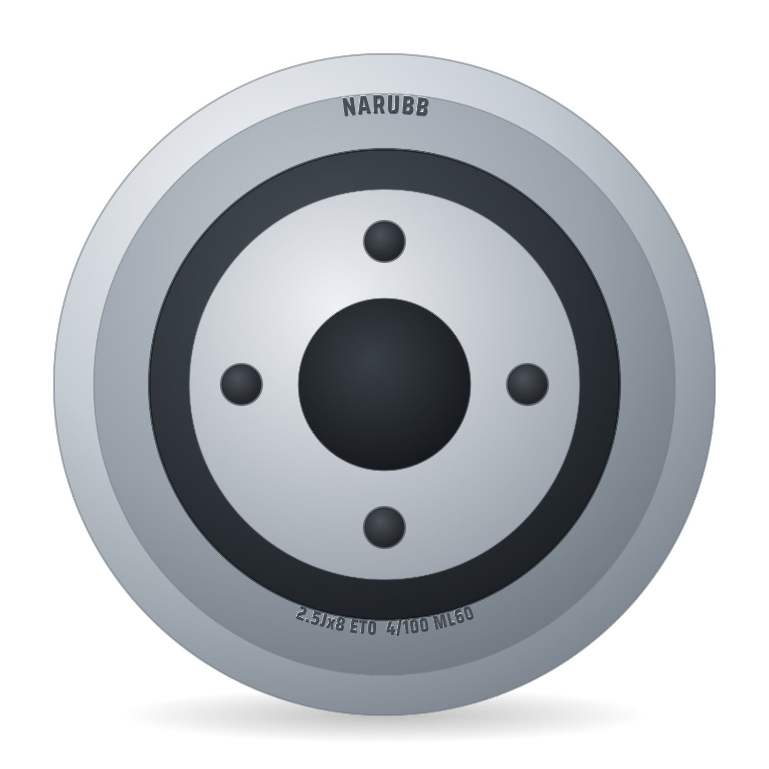 Narubb Komplettrad 4.80/4.00-8 S-2202 4PR auf Felge 2.50x8 4/100/60 ET0 Stahl Grau
