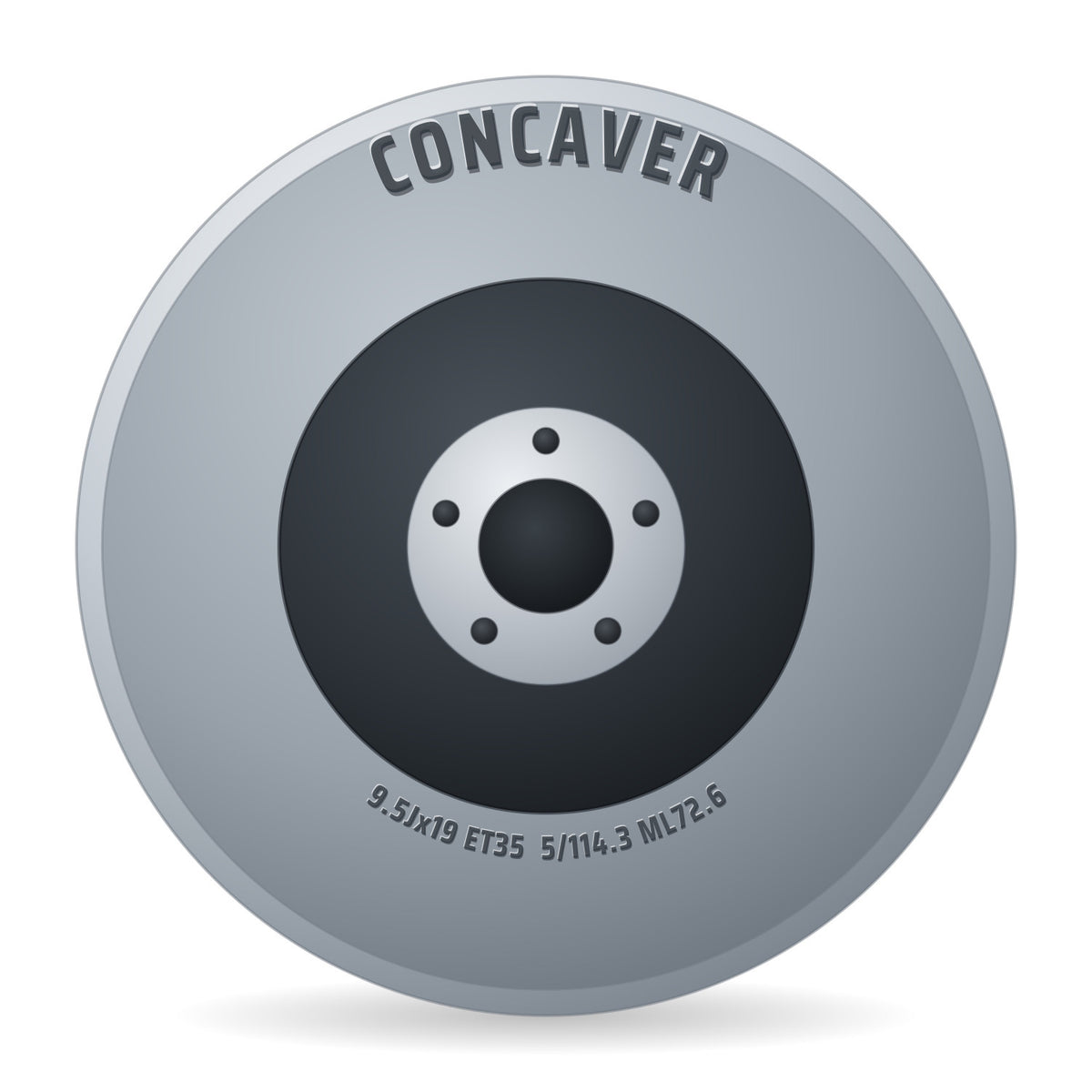 Concaver CVR4 carbon graphite Alufelge 9.5x19 Zoll ET35 LK 5x114.3 ML72.6