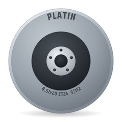 Platin P66 Nr: Schwarz Matt Lz/lk: NB:66 5 Felge 8.5x20 Zoll ET24.1 LK 5x112