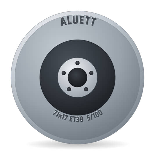 Aluett 87 Grau Matt Verblendung Poliert Felge 7x17 Zoll ET38 LK 5x100