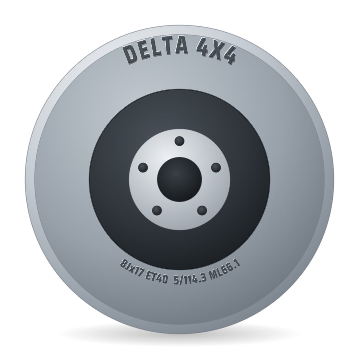 DELTA 4x4 Klassik B Black - Schwarz Matt Felge 8x17 Zoll ET40 LK 5x114.3 ML66.1