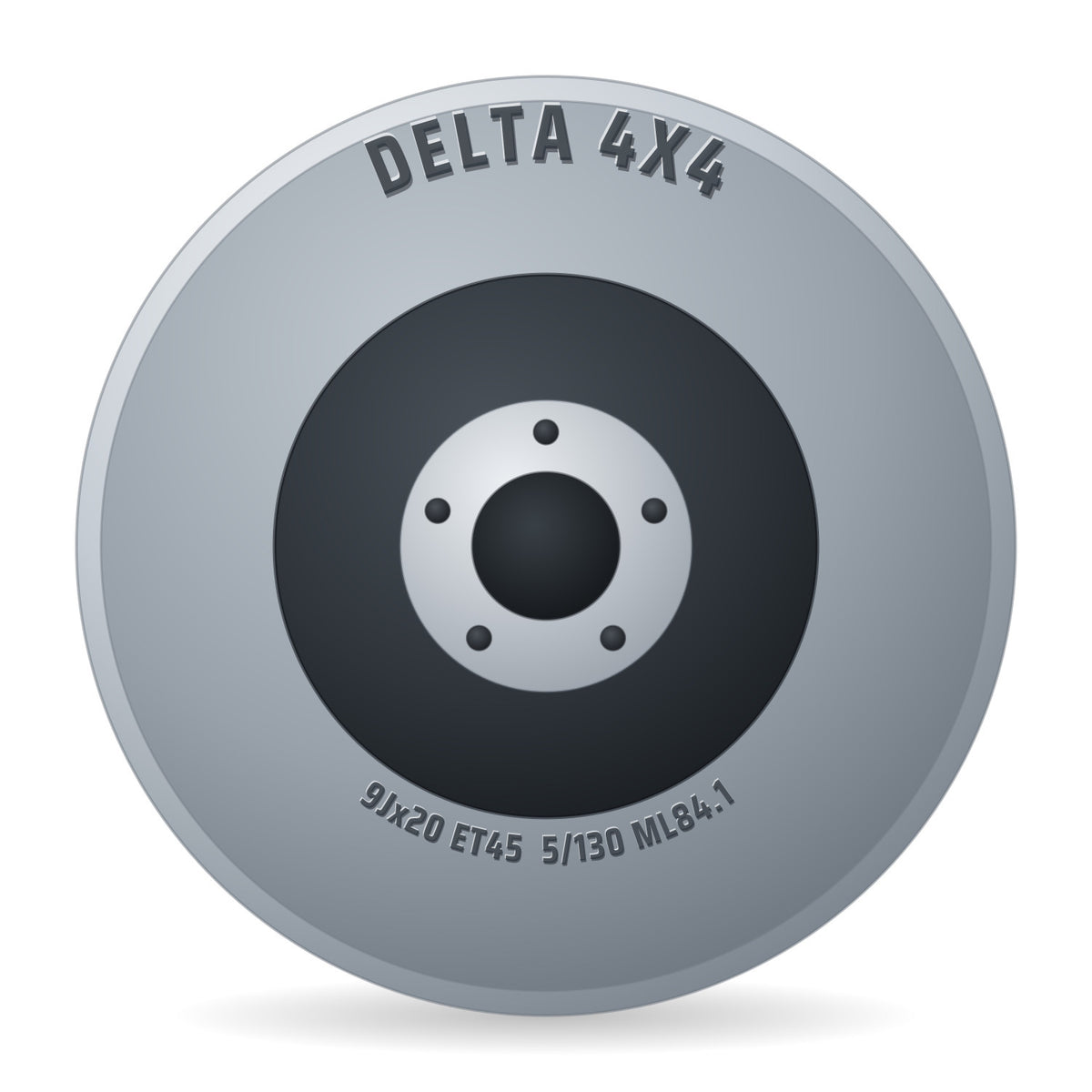 DELTA 4x4 Sins matt black Felge 9x20 Zoll ET45 LK 5x130 ML84.1