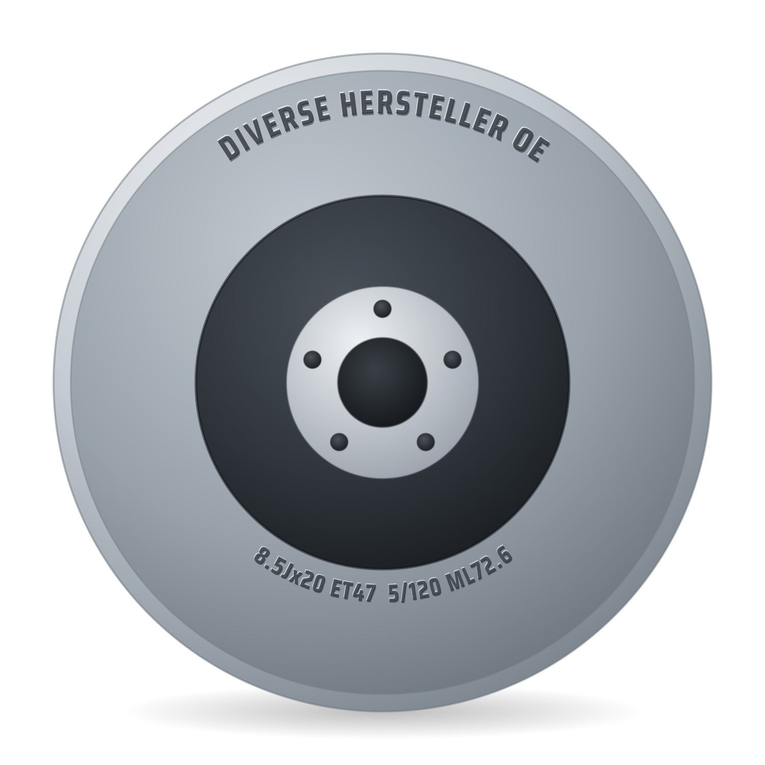 Diverse Hersteller OE Land Rover Range Rover Vogue L405 (Style 502) silber (DEMO) Alufelge 8.5x20 Zoll ET47 LK 5x120 ML72.6