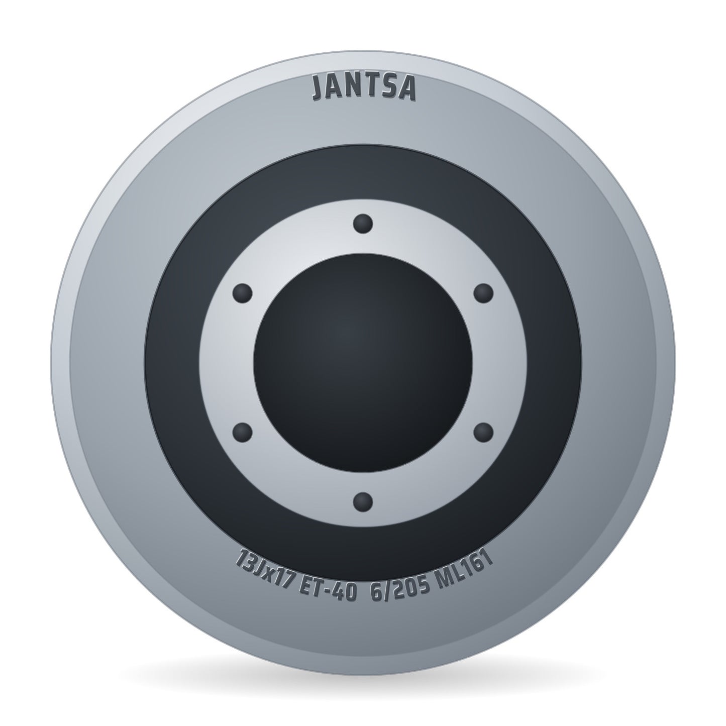 Jantsa 130188 Silber Stahlfelge 13x17 Zoll ET-40 LK 6x205 ML161