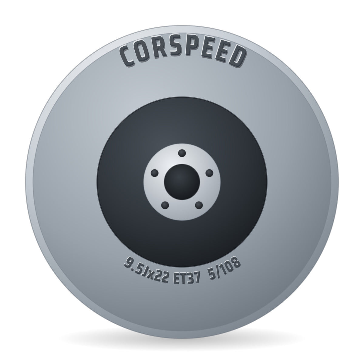 Corspeed Atmos silver Felge 9.5x22 Zoll ET37 LK 5x108