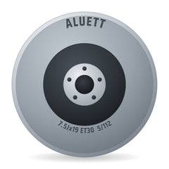 Aluett 89 Grau Verblendung Poliert Felge 7.5x19 Zoll ET30 LK 5x112