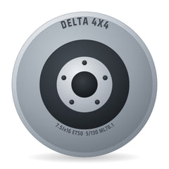DELTA 4x4 WP 5 schwarz matt Felge 7.5x16 Zoll ET50 LK 5x130 ML78.1