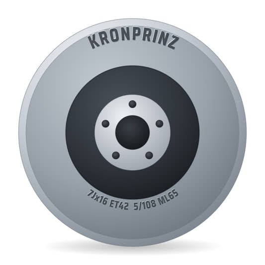 Kronprinz PS 616001 Stahlfelge 7x16 Zoll ET42 LK 5x108 ML65