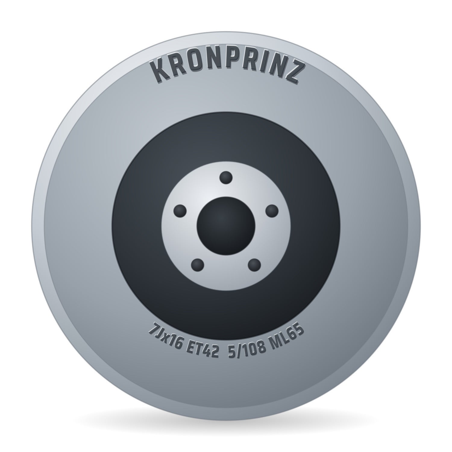 Kronprinz PS 616001 Stahlfelge 7x16 Zoll ET42 LK 5x108 ML65