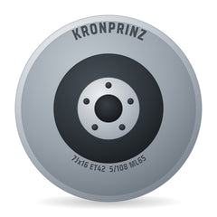 Kronprinz PS 616001 Stahlfelge 7x16 Zoll ET42 LK 5x108 ML65