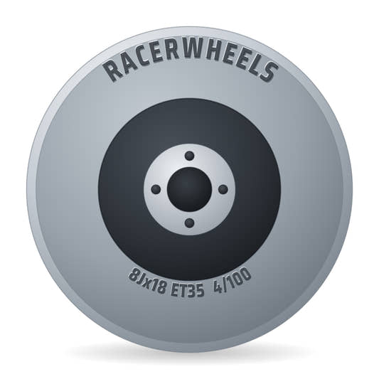 RacerWheels Turn Schwarz Satiniert Verblendung Poliert Racer Felge 8x18 Zoll ET35 LK 4x100