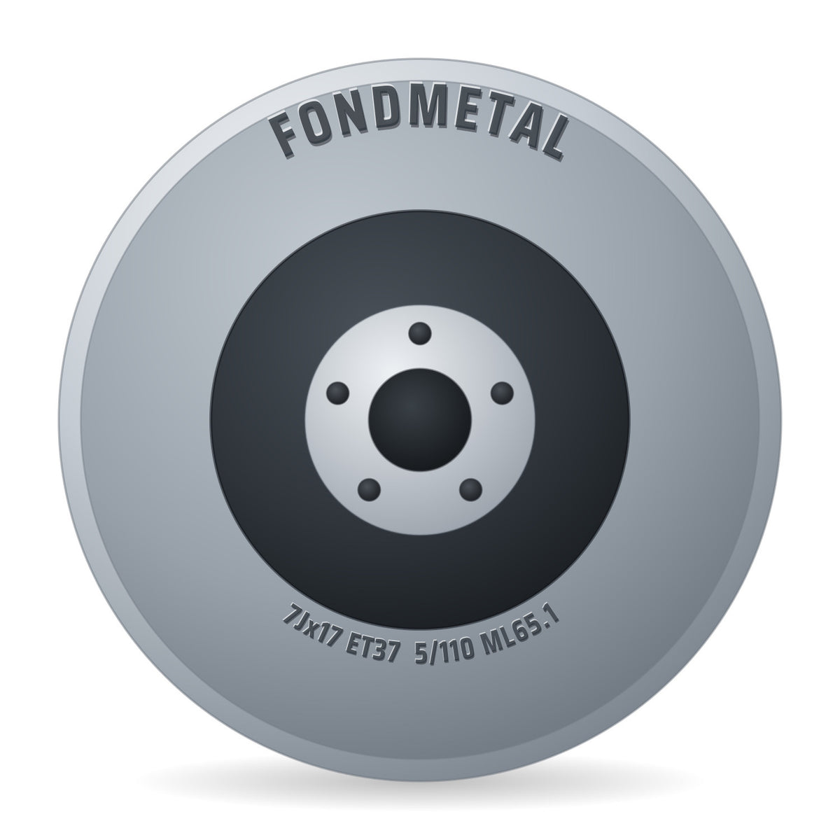 Fondmetal Koros matt titanium Alufelge 7x17 Zoll ET37.5 LK 5x110 ML65.1