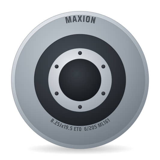 Maxion Stahlfelge 8.25x19.5 Zoll 6/205/161 ET0 2890012 21,5 UZ Silber Lackiert