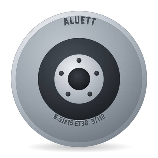 Aluett 56 Schwarz Glänzend Felge 6.5x15 Zoll ET38 LK 5x112