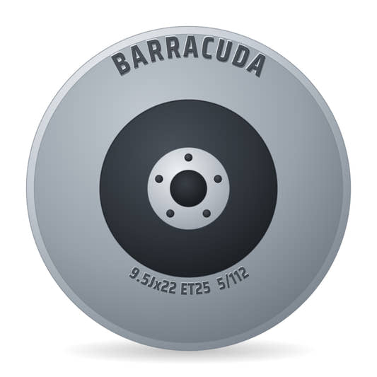Barracuda Project Two Highgloss Black Brushed Surface Felge 9.5x22 Zoll ET25 LK 5x112