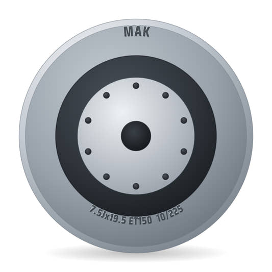 Mak Silver NB176 00 Felge 7.5x19.5 Zoll ET150 LK 10x225