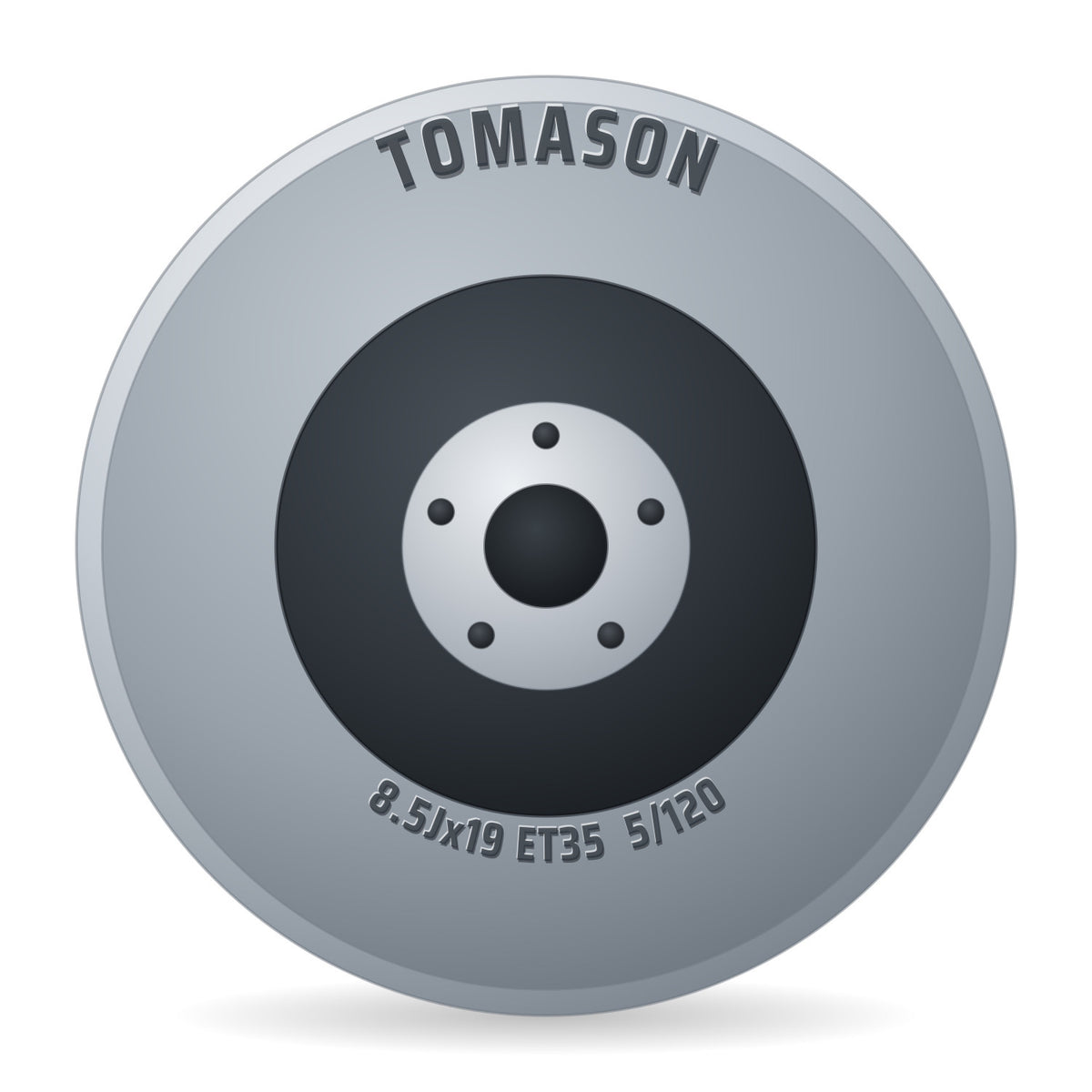 Tomason TN31 MB72.6 5G High Gloss Silver wintertauglich Felge 8.5x19 Zoll ET35 LK 5x120