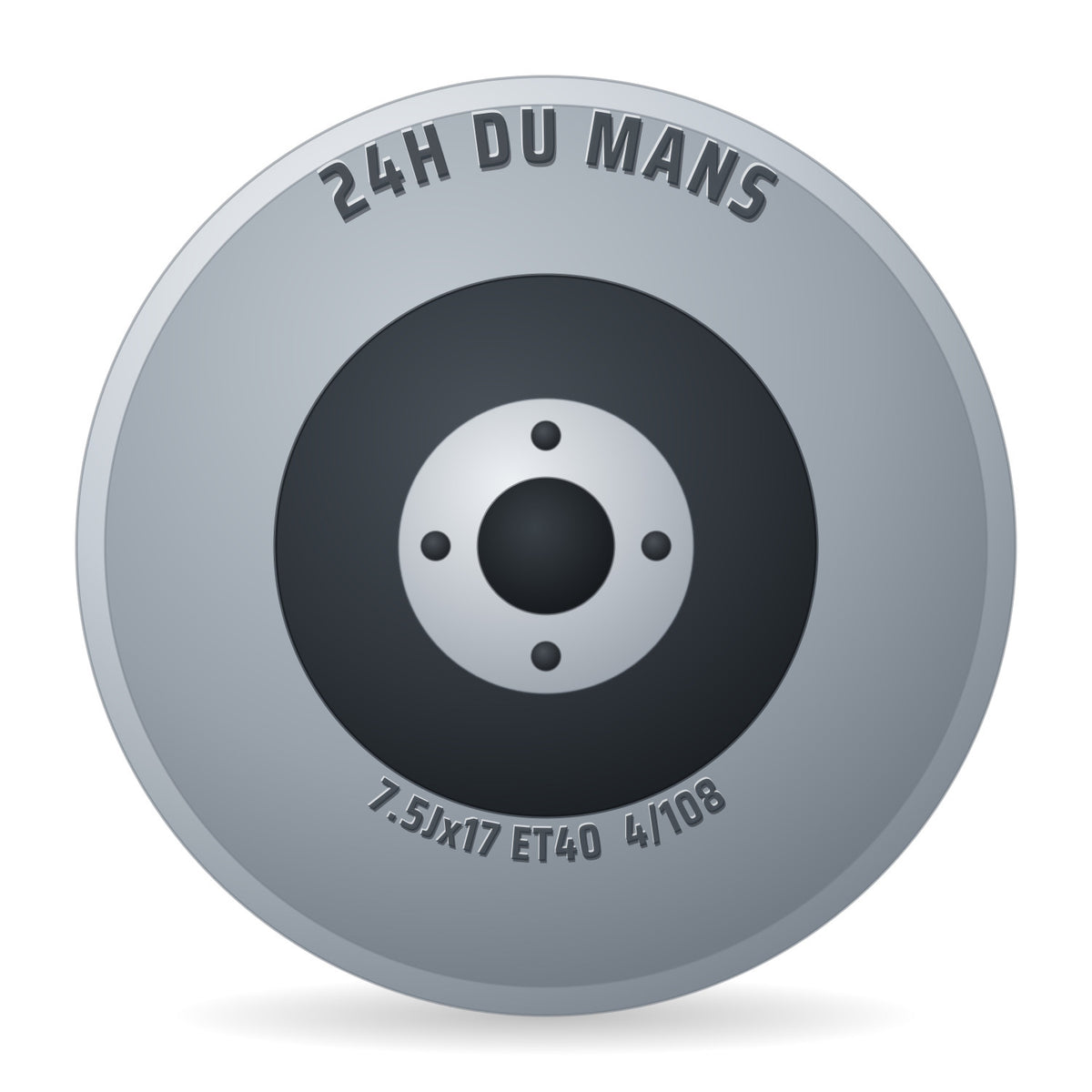 24H DU Mans LMP2 Schwarz Verblendung Poliert Felge 7.5x17 Zoll ET40 LK 4x108
