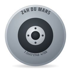 24H DU Mans LMP2 Schwarz Verblendung Poliert Felge 7.5x17 Zoll ET40 LK 4x108