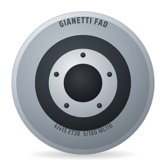 Gianetti FAD Stahlfelge 4x15 Zoll 5/160/110 ET30 31610053 A1 BZ ALV Silber RAL9006
