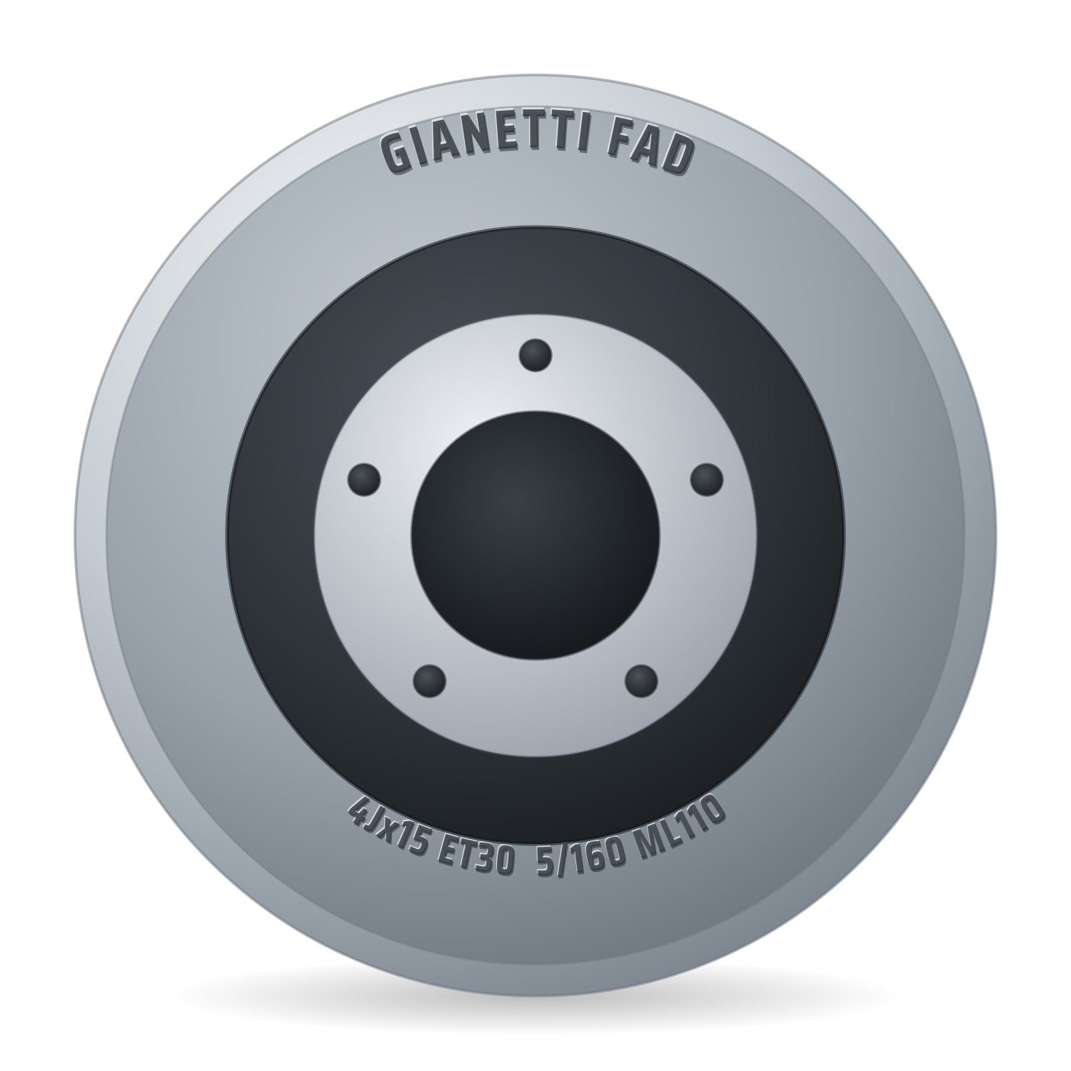 Gianetti FAD Stahlfelge 4x15 Zoll 5/160/110 ET30 31610053 A1 BZ ALV Silber RAL9006